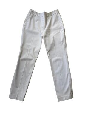 White Slim Straight Ankle Pants